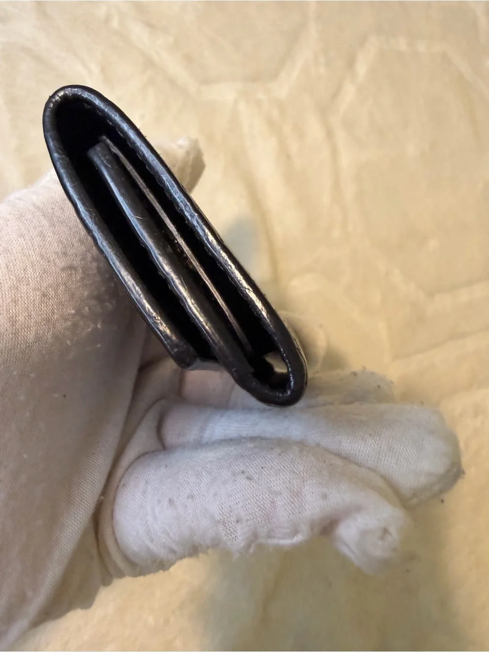 Gucci Black Embossed Leather Key Holder